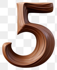 PNG Number 5 brown font wood.