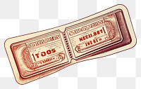 PNG Tickets drawn text white background currency.