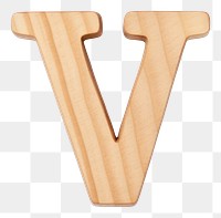 PNG Letter V wood alphabet font.