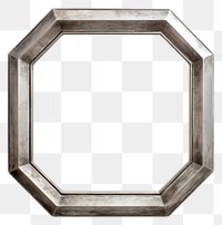 PNG Silver hexagon frame vintage white background architecture rectangle.