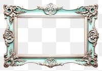 PNG Turquoise and silver frame vintage white background architecture rectangle.