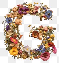 PNG Alphabet G font flower wreath art.