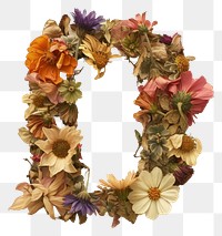 PNG Alphabet O font flower wreath plant.