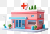 PNG Plasticine clay 3d hospital architecture investment dollhouse.