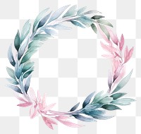 PNG Ribbons frame watercolor wreath pattern plant.