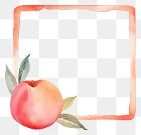 PNG Peach frame watercolor fruit plant food.