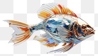 PNG 3d render of a fish in surreal abstract style animal pomacentridae underwater.