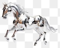 PNG 3d render of a horse in surreal abstract style mammal animal white.