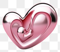 PNG 3d render of a love in surreal abstract style heart metal passion.