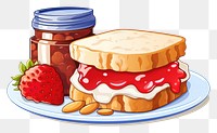 PNG Peanut Butter and Jelly sandwich strawberry dessert cartoon.
