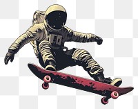 PNG CMYK Screen printing astronaut skateboard skateboarding snowboarding.