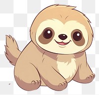 Cute baby sloth cartoon drawing animal.