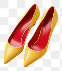 PNG Red highheel shoes yellow footwear simplicity.