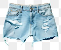 PNG Ripped denim bermuda shorts underpants miniskirt standing.