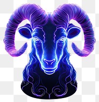 PNG Illustration aries Neon rim light purple animal mammal.