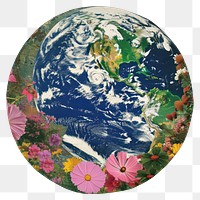 PNG Paper collage of earth painting planet space.
