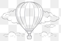 PNG Air balloon outline sketch aircraft vehicle white.