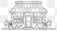 PNG Bakery outline sketch drawing architecture illustrated