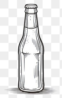 PNG Beer bottle outline sketch glass drink 