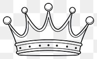 PNG Crown outline sketch white background accessories monochrome.