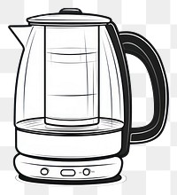 PNG Electric kettle sketch white background coffeemaker.