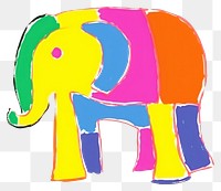 PNG Elephant mammal white background vibrant color.