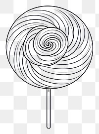 PNG Lollipop outline sketch spiral confectionery creativity.