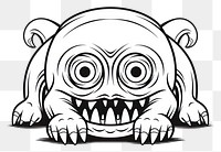 PNG Monster outline sketch drawing representation illustrated.