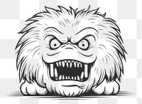 PNG Monster outline sketch drawing white representation