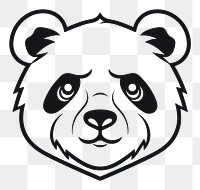 PNG Panda outline sketch drawing white logo.