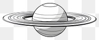 PNG Saturn outline sketch space monochrome astronomy.