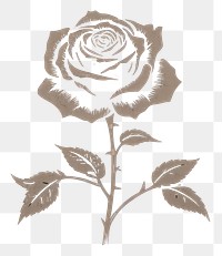 PNG Silkscreen of a black rose art blackboard drawing.
