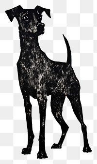 PNG Silkscreen of a dog animal mammal black.