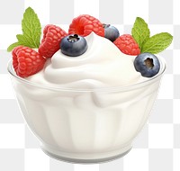 PNG Greek yogurt cup with fruit dessert berry cream.