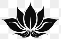 PNG Thai lotus flower black white logo.