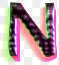PNG Gradient blurry letter N purple number shape.
