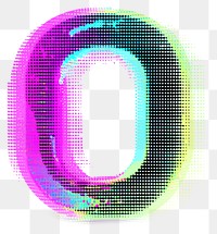 PNG Gradient blurry letter O purple number shape.