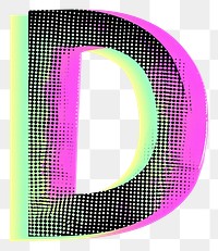 PNG Gradient blurry letter D number shape font.