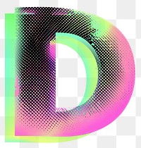 PNG Gradient blurry letter D shape font text.