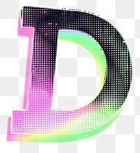 PNG Gradient blurry letter D number shape green.