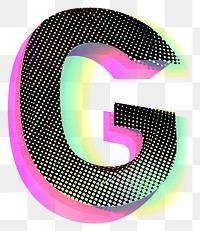PNG Gradient blurry letter G number shape font.