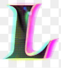 PNG Gradient blurry letter L shape font text.