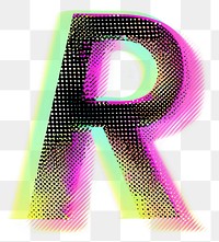 PNG Gradient blurry letter R purple shape font.