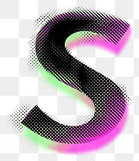 PNG Gradient blurry letter S number shape font.