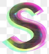 PNG Gradient blurry letter S shape font pink.