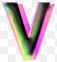 PNG Gradient blurry letter V shape font pink.