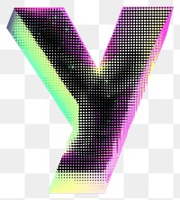 PNG Gradient blurry letter Y purple shape font.