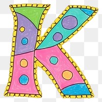 PNG Letter K vibrant colors alphabet number text.