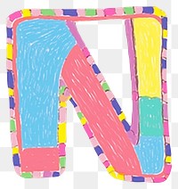 PNG Letter N vibrant colors text alphabet number.