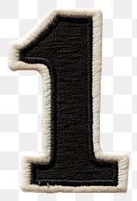 PNG Patch letter number 1 black white white background.